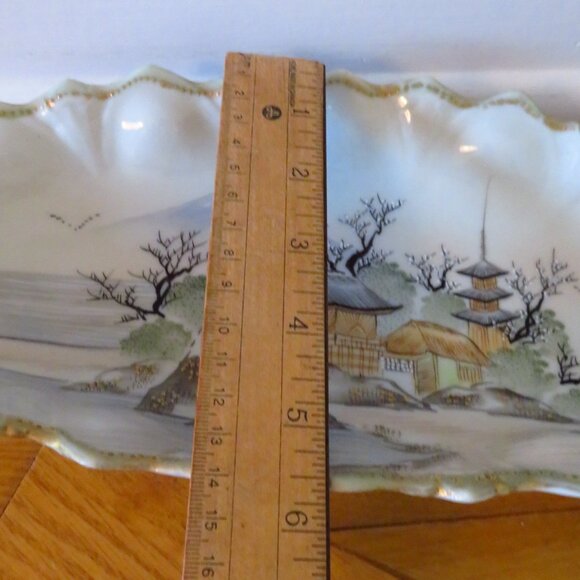 Vintage hand painted Japanese porcelain dish Meiji period 1868-1912 mount Fuji - Picture 8 of 9